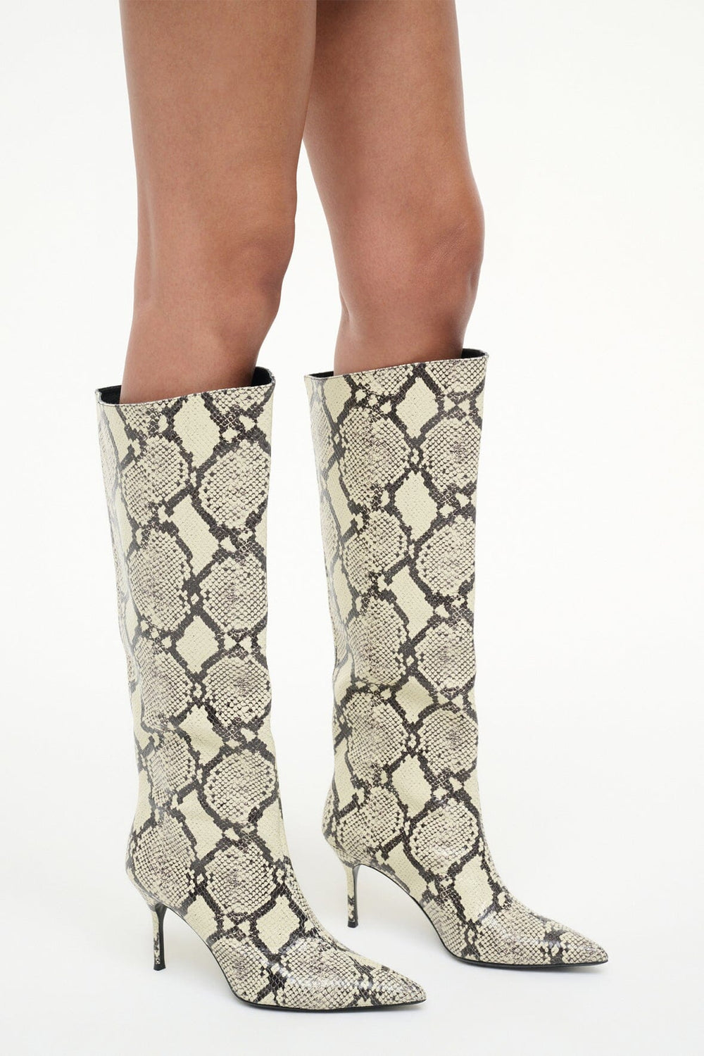 SEBASTIAN HIGH HEEL BOOT WHITE SNAKE - STAUD sale