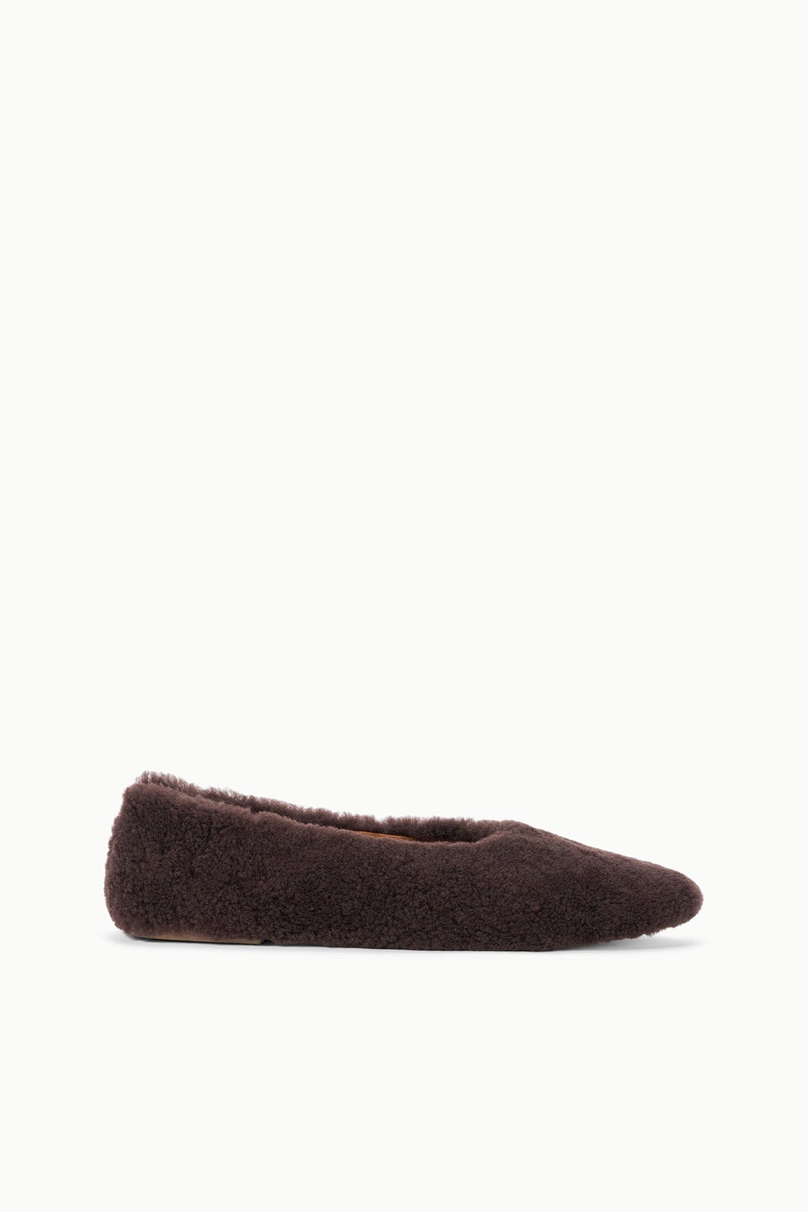 ALBA BALLET FLAT ESPRESSO SHEARLING - STAUD US