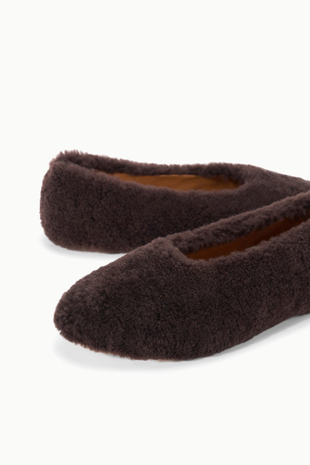 ALBA BALLET FLAT ESPRESSO SHEARLING - STAUD US