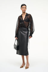 EVE SILK BODYSUIT BLACK - STAUD for sale