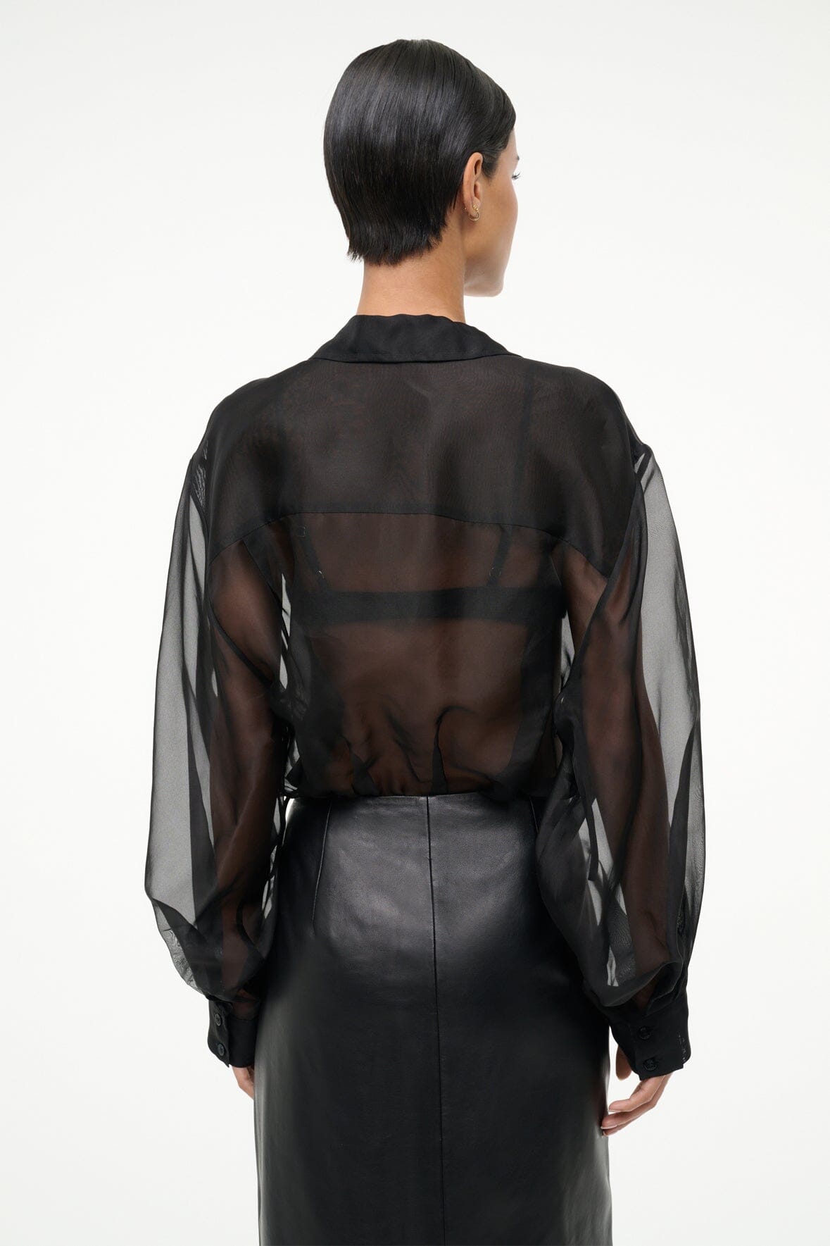 EVE SILK BODYSUIT BLACK - STAUD for sale