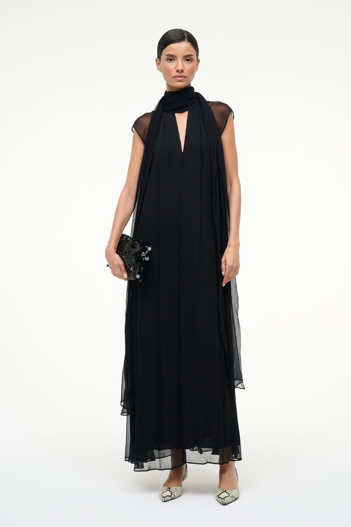 CAMILLA MAXI DRESS BLACK - STAUD online