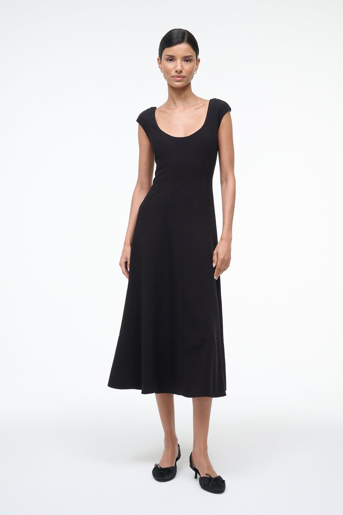 CHARLOTTE DRESS BLACK - STAUD sale