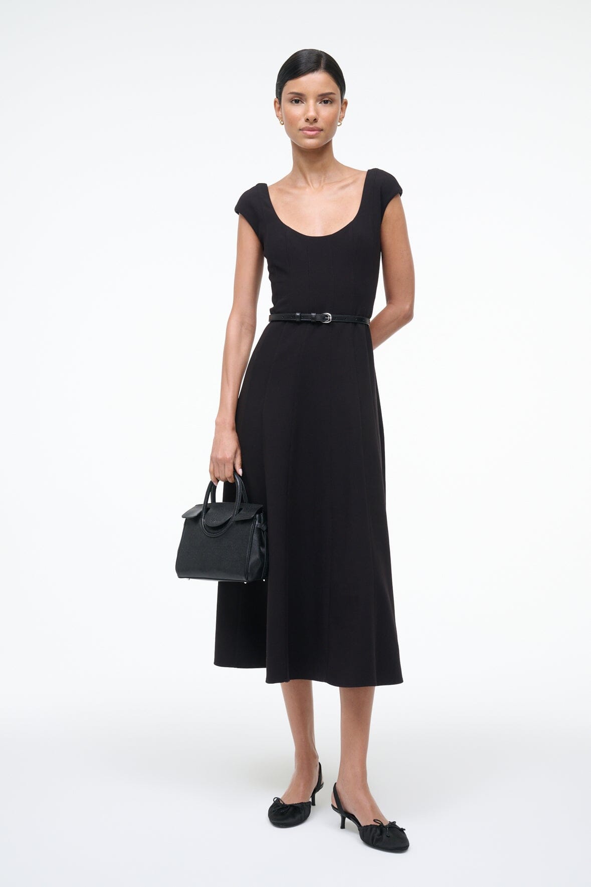 CHARLOTTE DRESS BLACK - STAUD sale