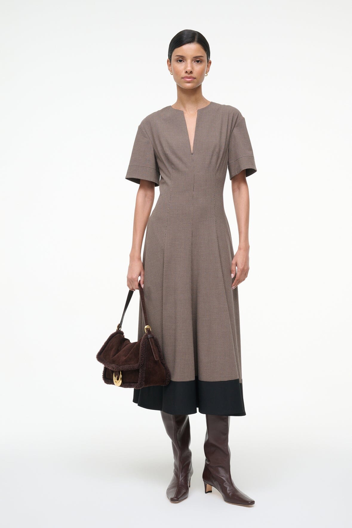 FRANCES DRESS HOUNDSTOOTH - STAUD outlet