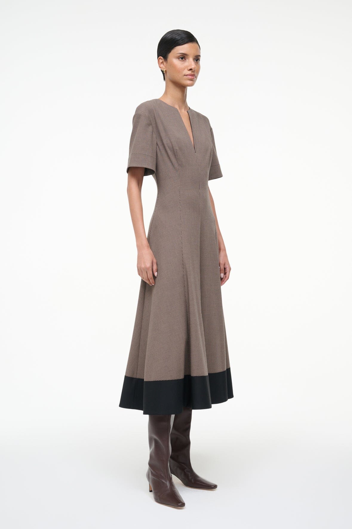 FRANCES DRESS HOUNDSTOOTH - STAUD outlet