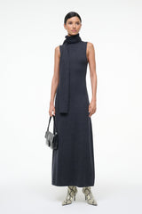 CANAL MIDI DRESS CHARCOAL - STAUD online