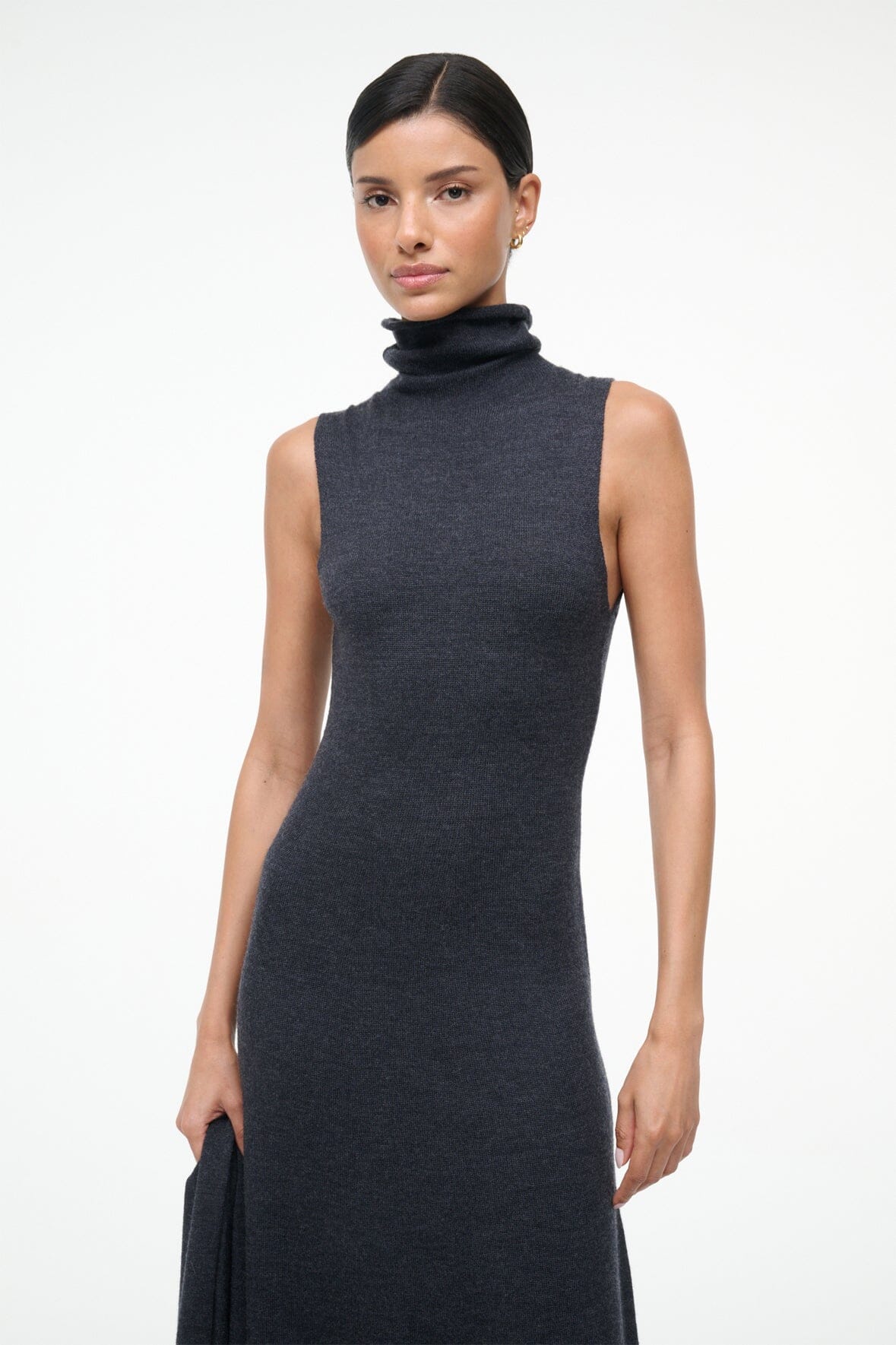 CANAL MIDI DRESS CHARCOAL - STAUD online