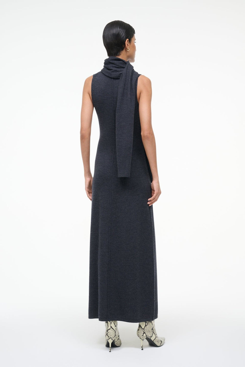 CANAL MIDI DRESS CHARCOAL - STAUD online