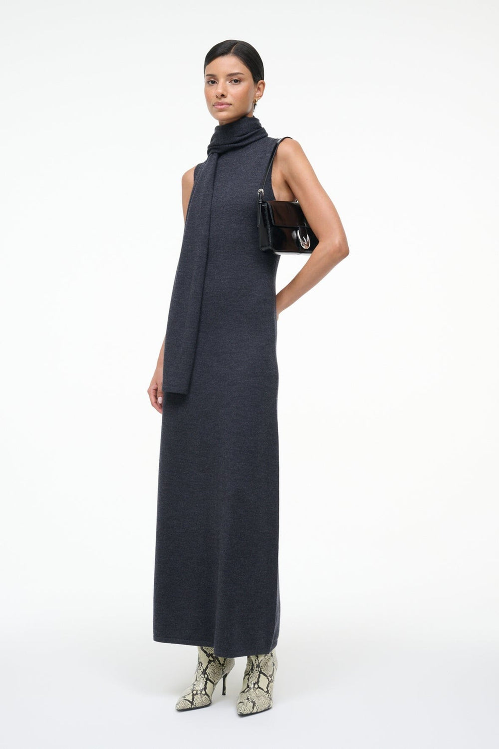 CANAL MIDI DRESS CHARCOAL - STAUD online