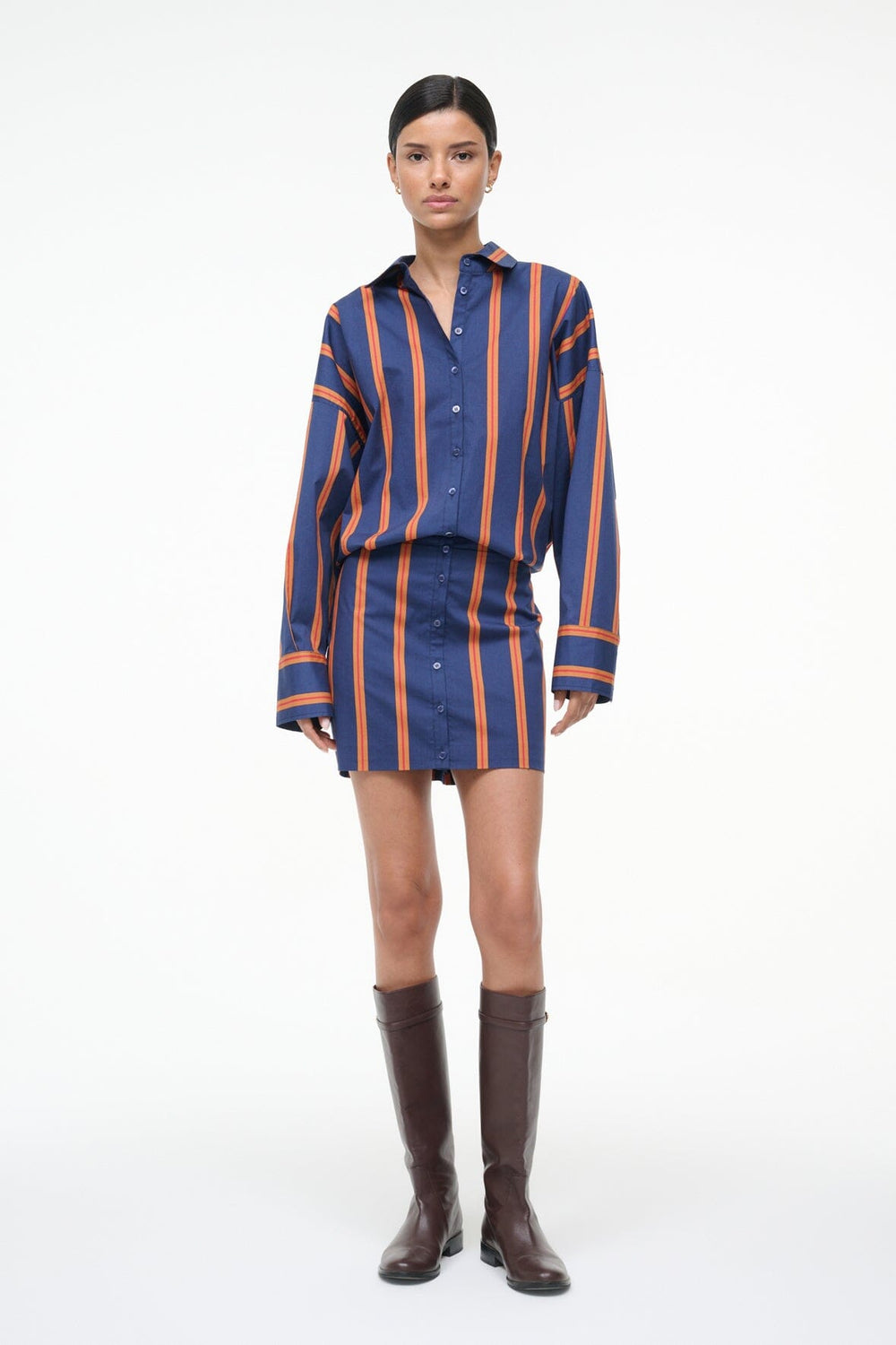 CYNTHIA DRESS RAILROAD STRIPE - STAUD near me