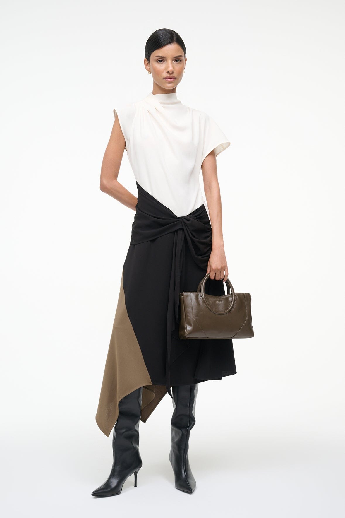 DAVINA DRESS BLACK MULTI - STAUD online