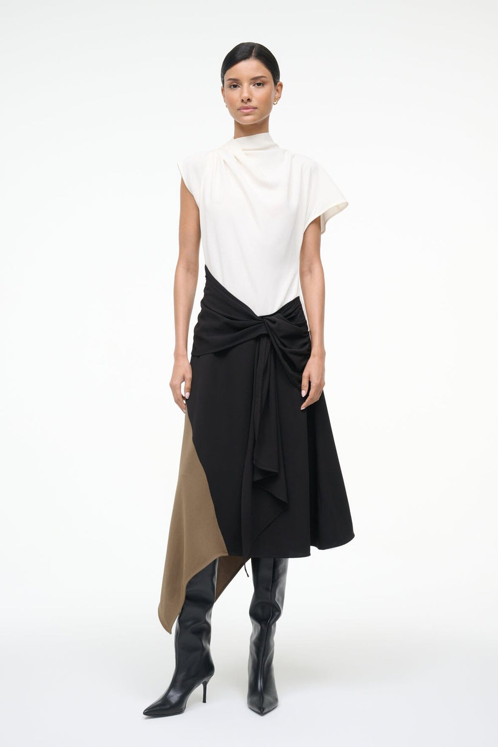 DAVINA DRESS BLACK MULTI - STAUD online