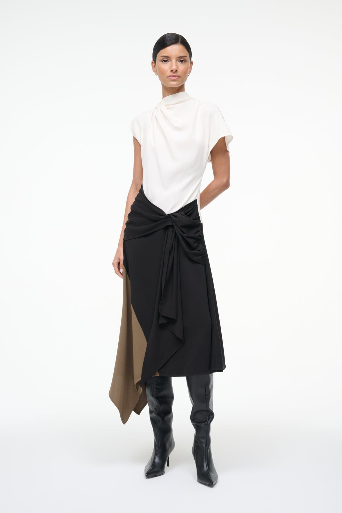 DAVINA DRESS BLACK MULTI - STAUD online