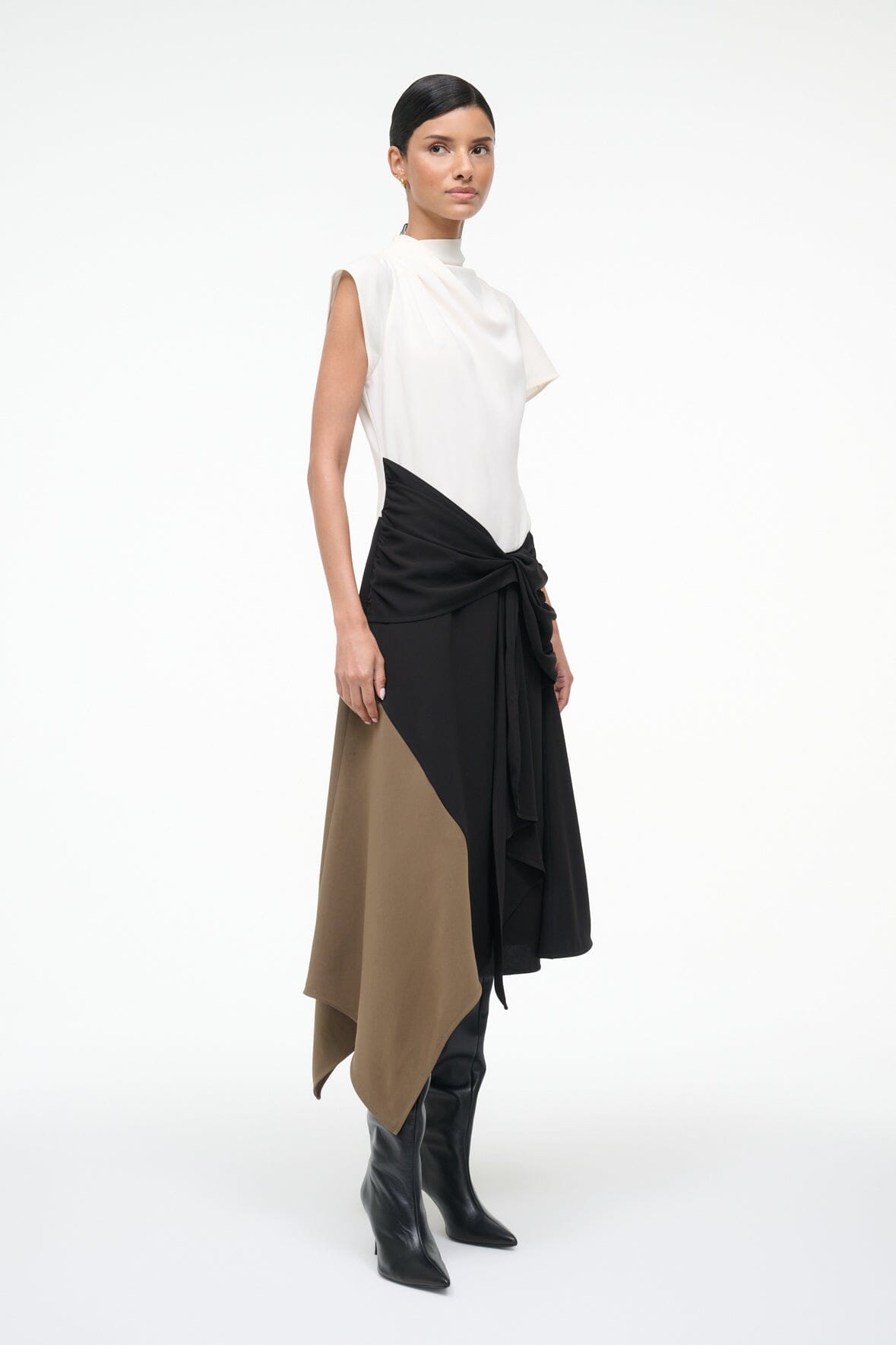 DAVINA DRESS BLACK MULTI - STAUD online