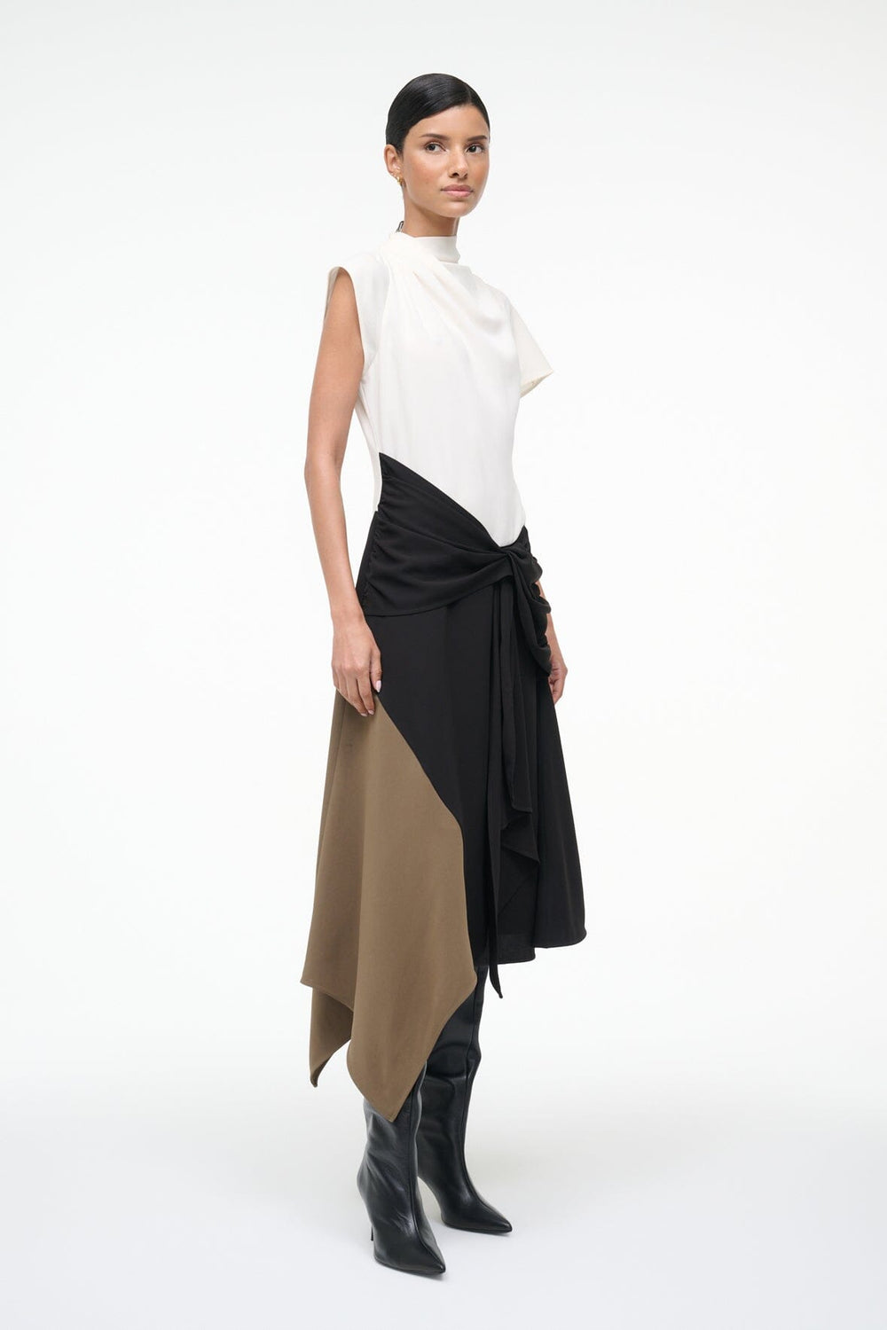 DAVINA DRESS BLACK MULTI - STAUD online
