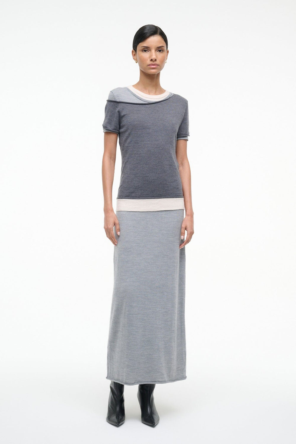 LYRIC DRESS HEATHER GREY MULTI - STAUD sale