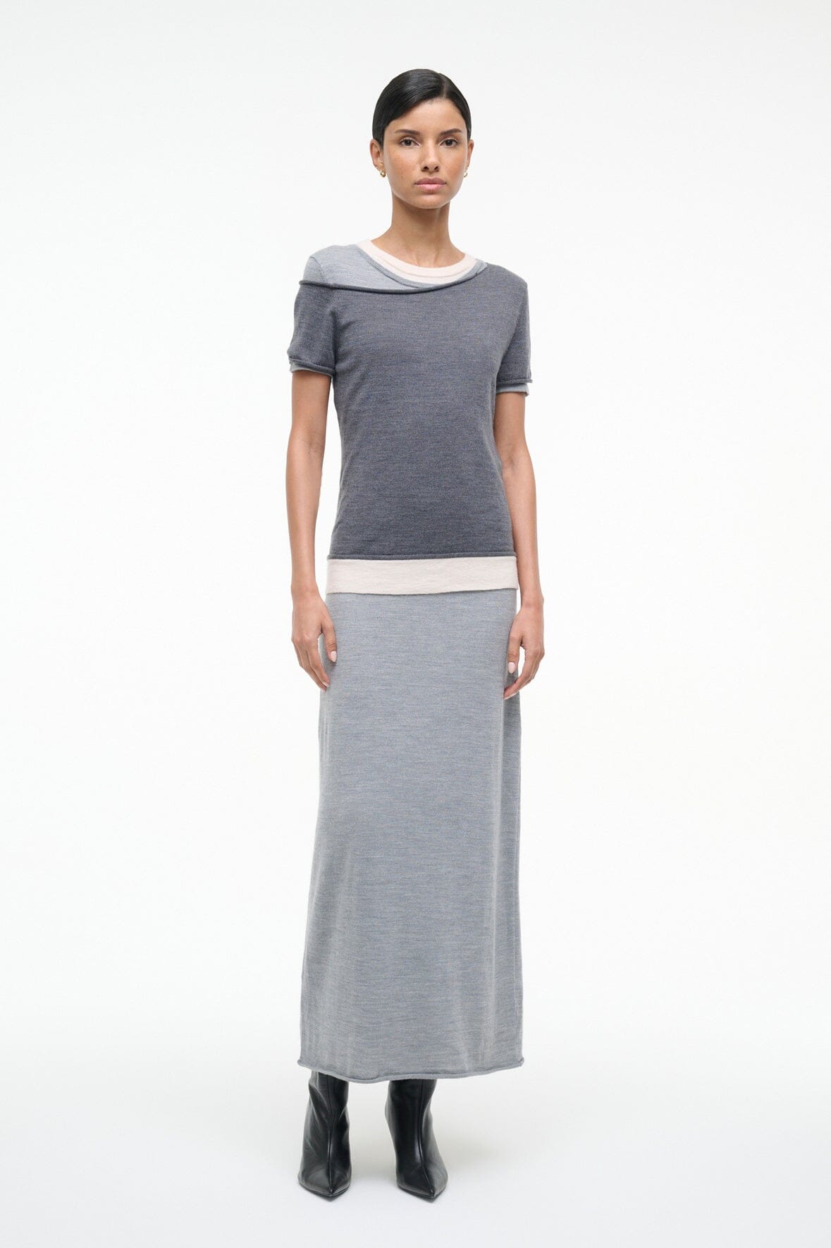 LYRIC DRESS HEATHER GREY MULTI - STAUD sale