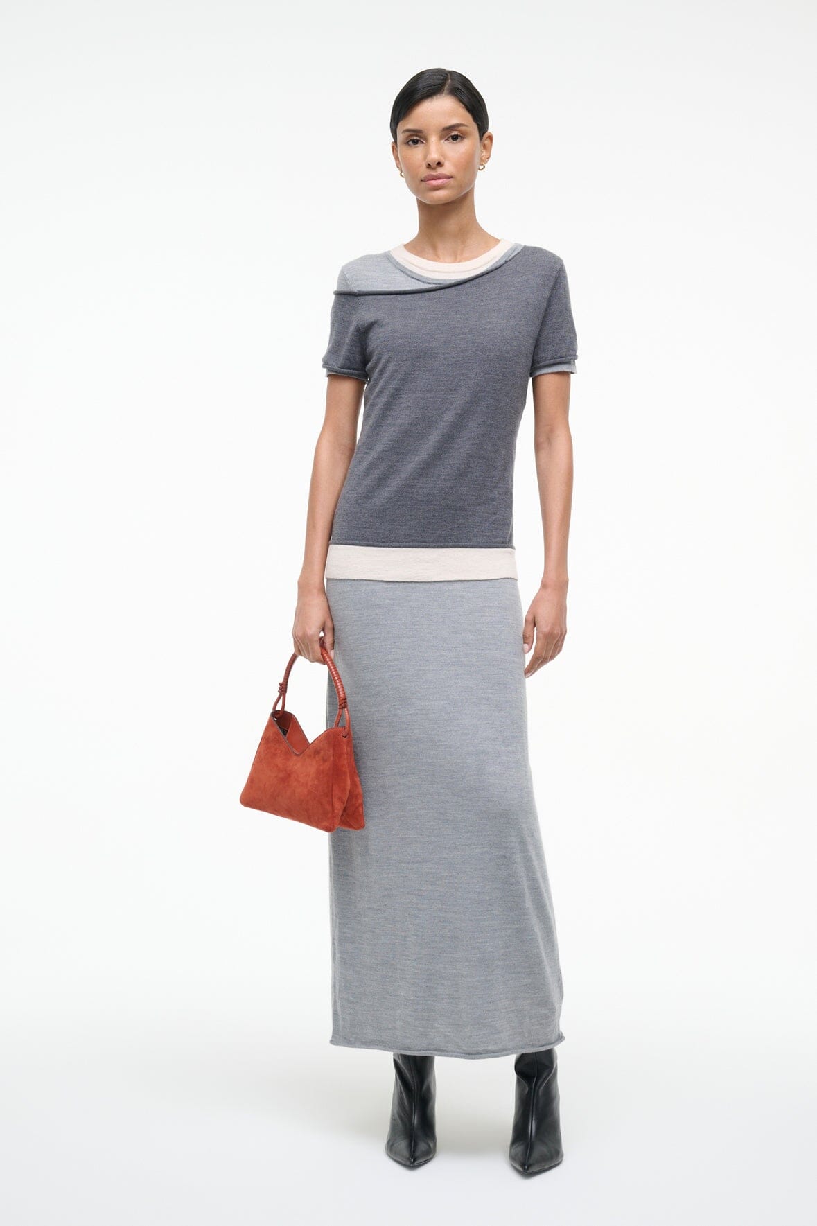 LYRIC DRESS HEATHER GREY MULTI - STAUD sale