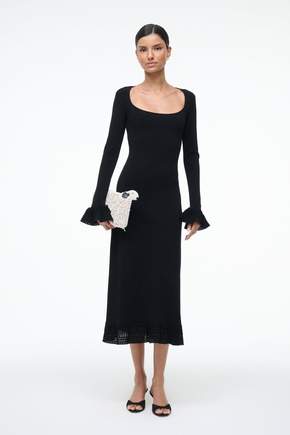 SHELLEY DRESS BLACK - STAUD sale