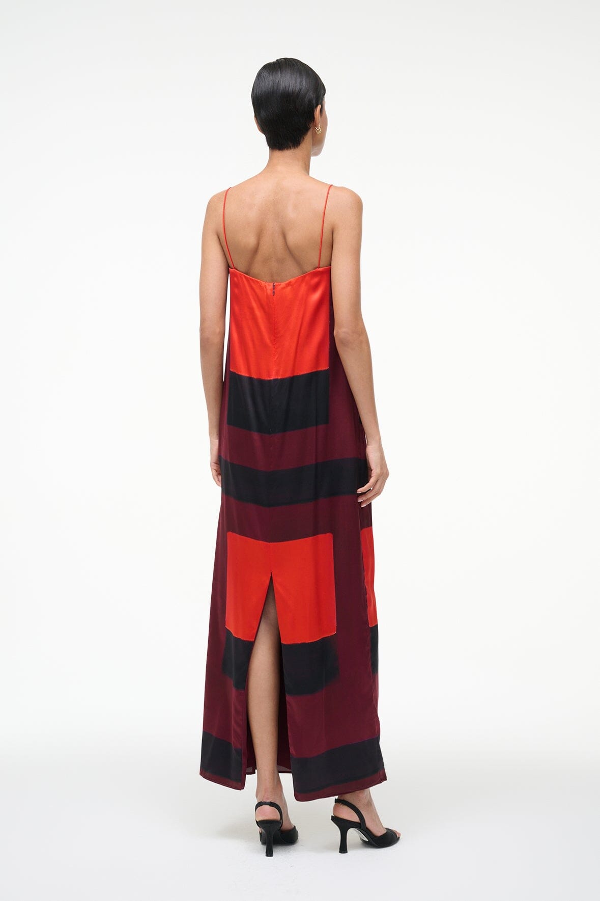 MAE SILK DRESS RUBY PRISM - STAUD US