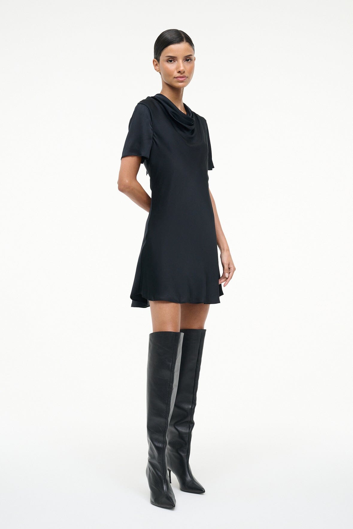 IRIS SILK DRESS BLACK - STAUD near me