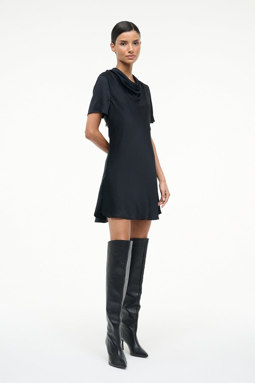 IRIS SILK DRESS BLACK - STAUD near me