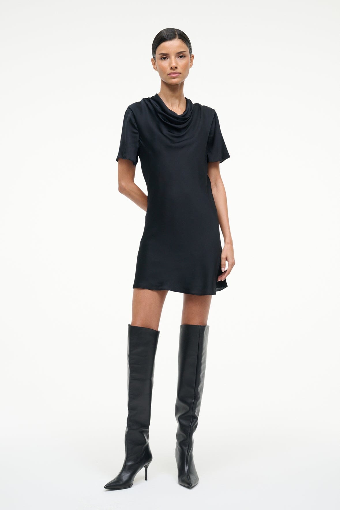 IRIS SILK DRESS BLACK - STAUD near me