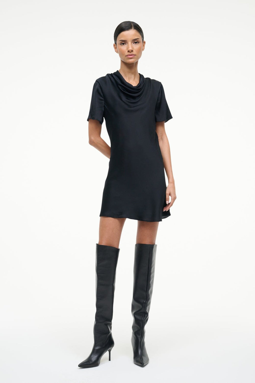 IRIS SILK DRESS BLACK - STAUD near me