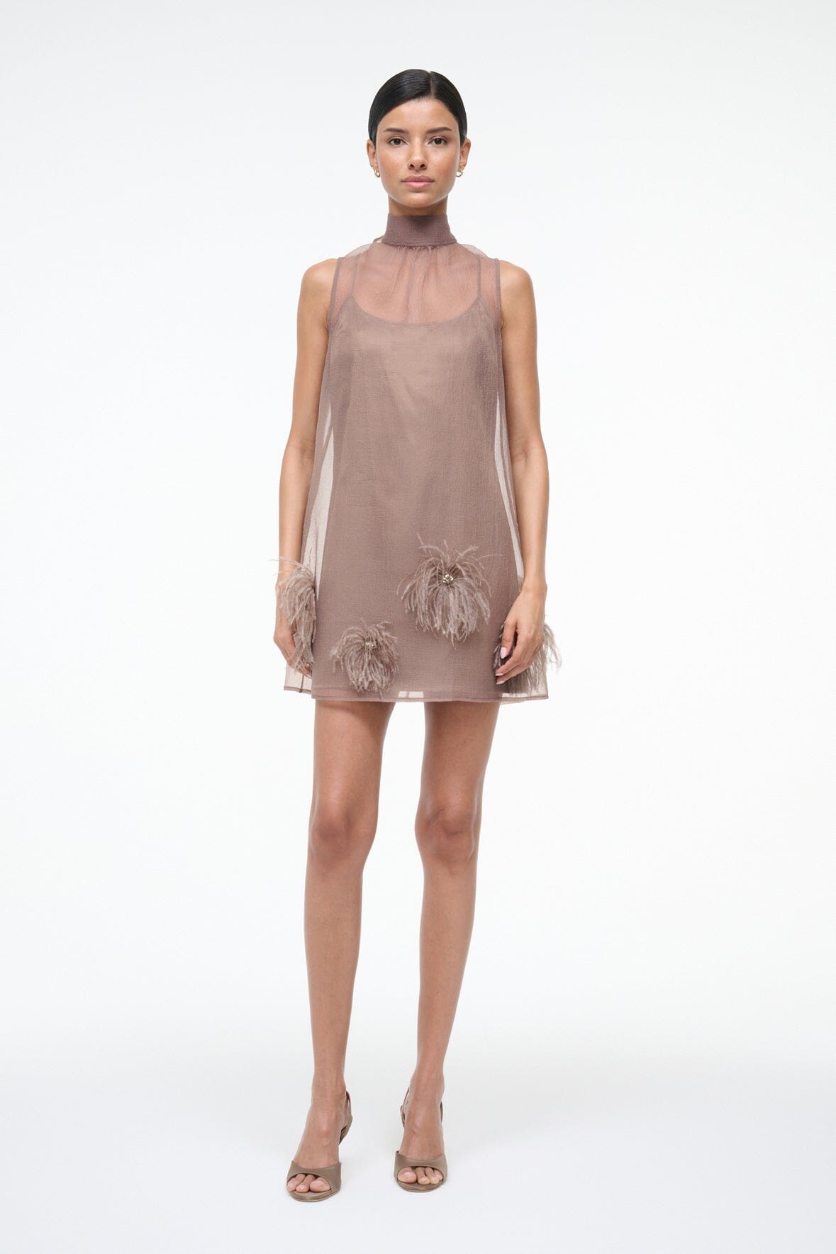 ALBEE MINI DRESS TRUFFLE - STAUD sale