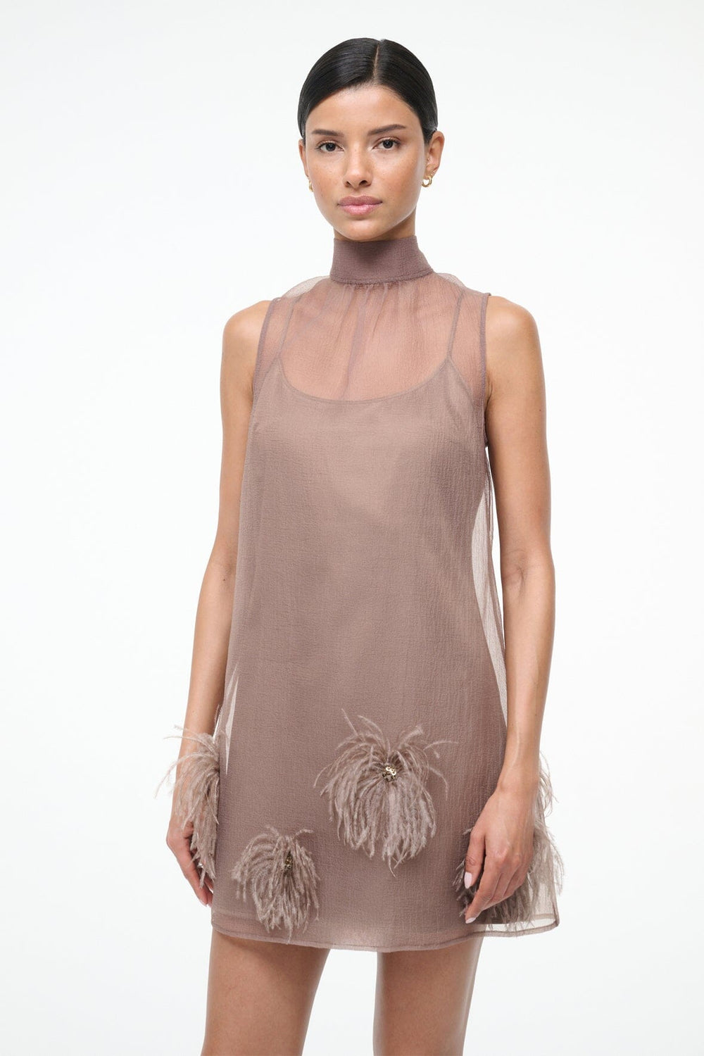 ALBEE MINI DRESS TRUFFLE - STAUD sale