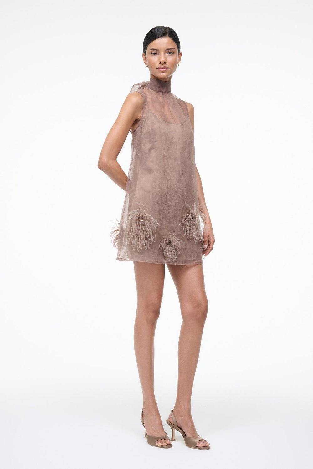 ALBEE MINI DRESS TRUFFLE - STAUD sale