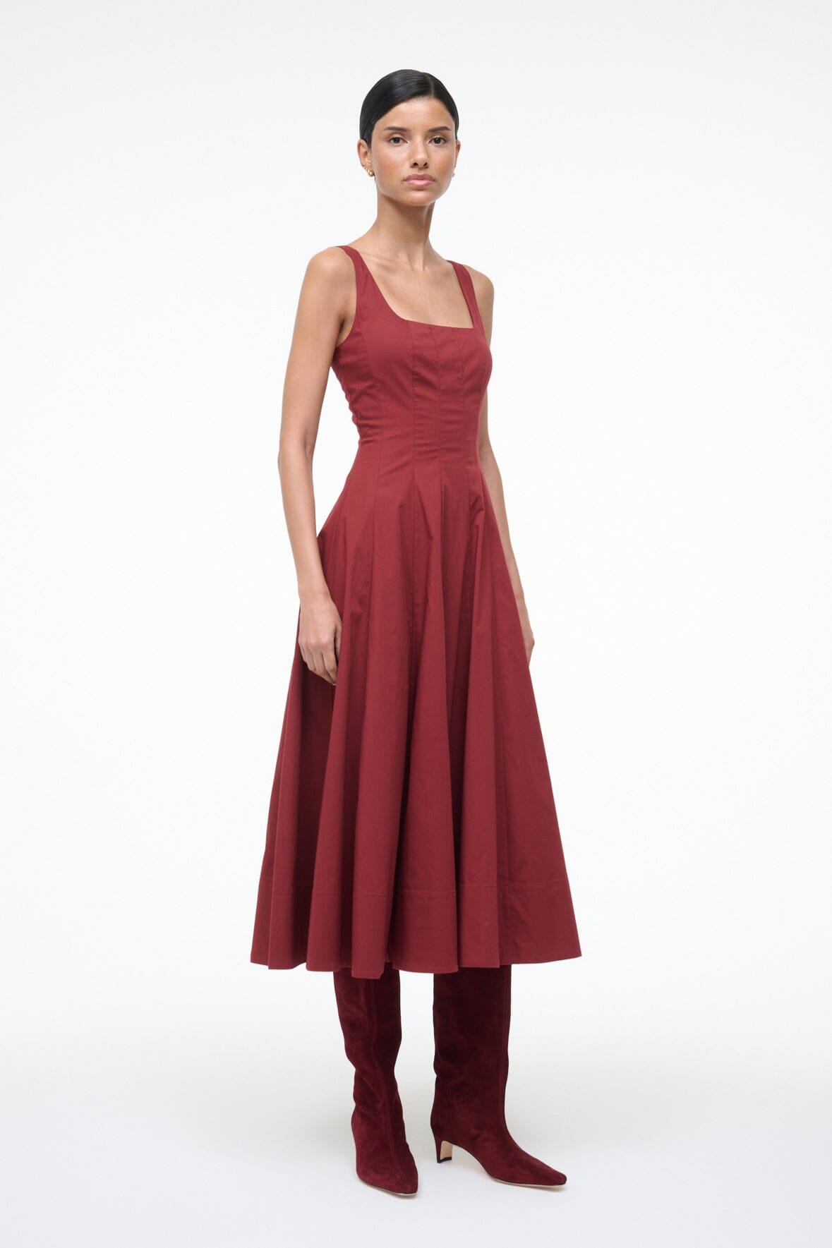 WELLS DRESS SANGRIA - STAUD sale