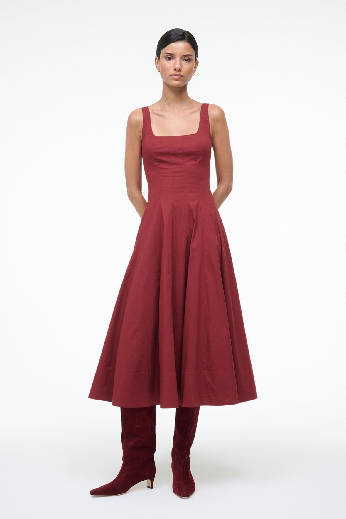 WELLS DRESS SANGRIA - STAUD sale