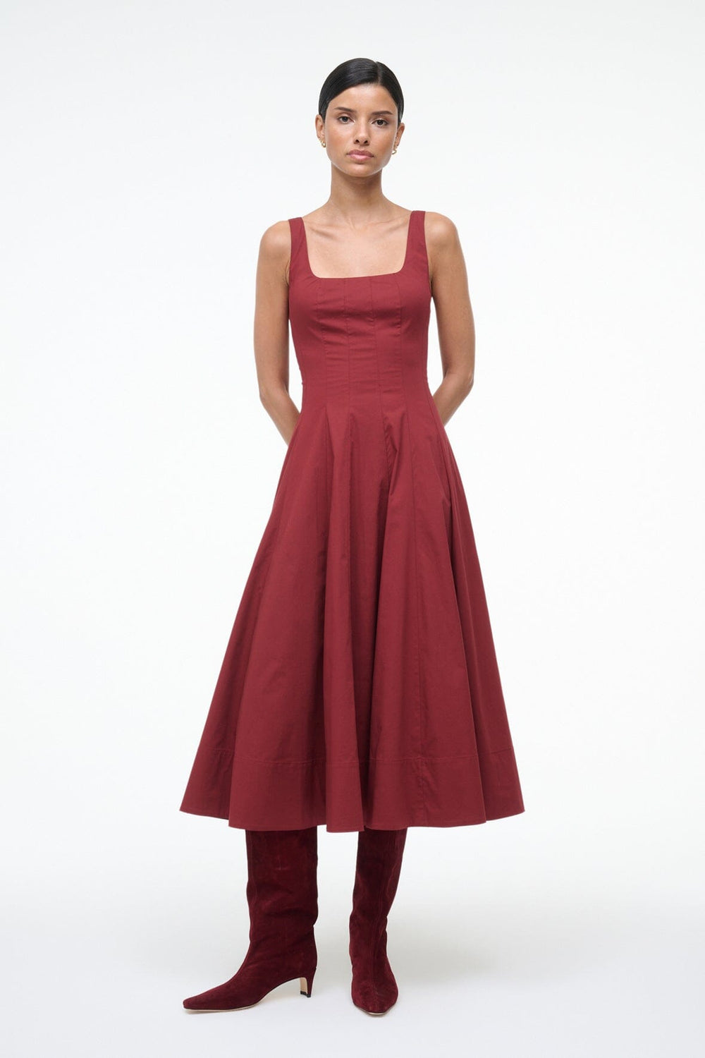 WELLS DRESS SANGRIA - STAUD sale