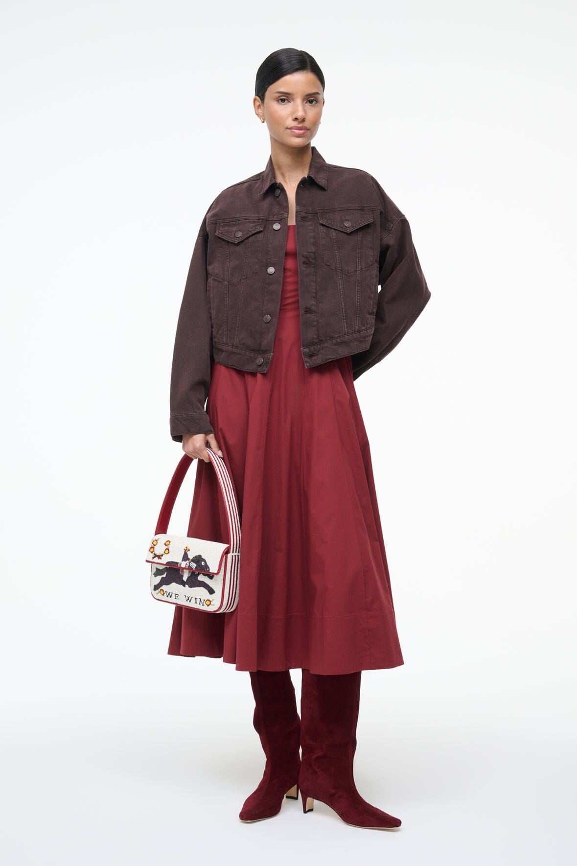 WELLS DRESS SANGRIA - STAUD sale