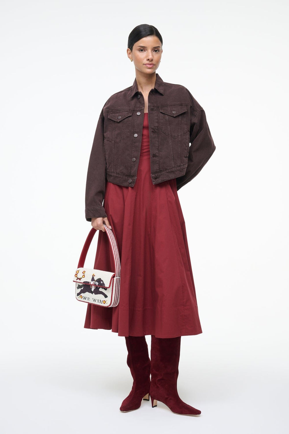 WELLS DRESS SANGRIA - STAUD sale