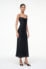 EVANGELINE SILK MIDI DRESS BLACK - STAUD near me