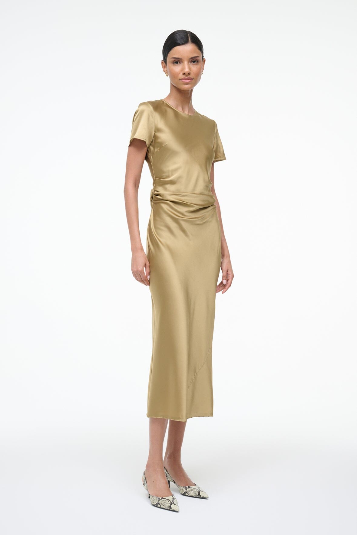MARCEL SILK DRESS ANTIQUE - STAUD sale