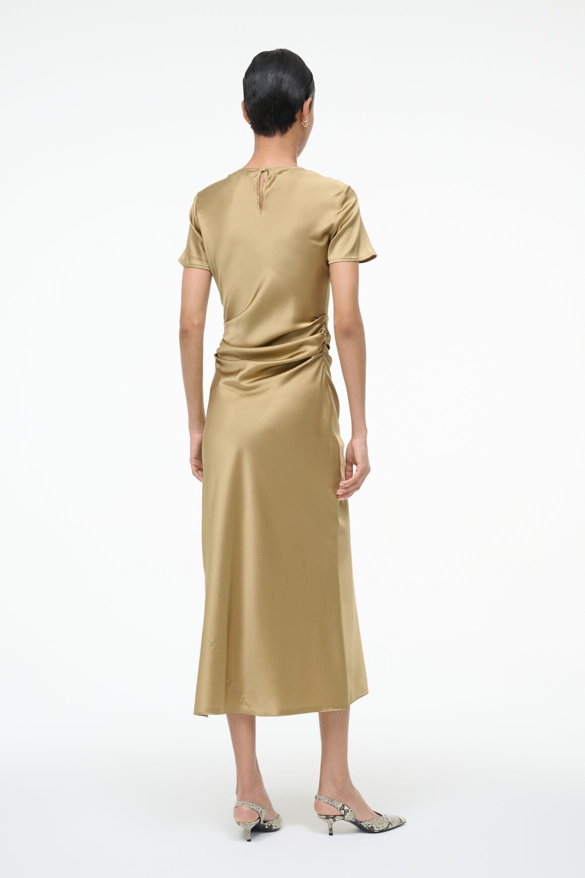 MARCEL SILK DRESS ANTIQUE - STAUD sale