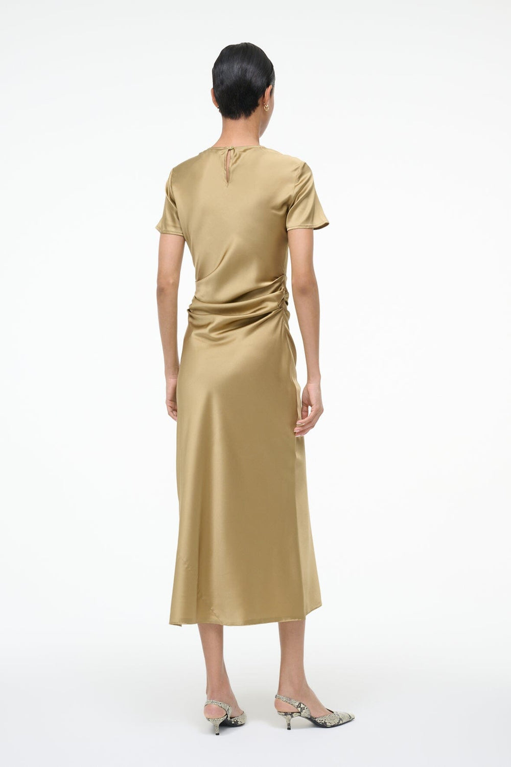 MARCEL SILK DRESS ANTIQUE - STAUD sale