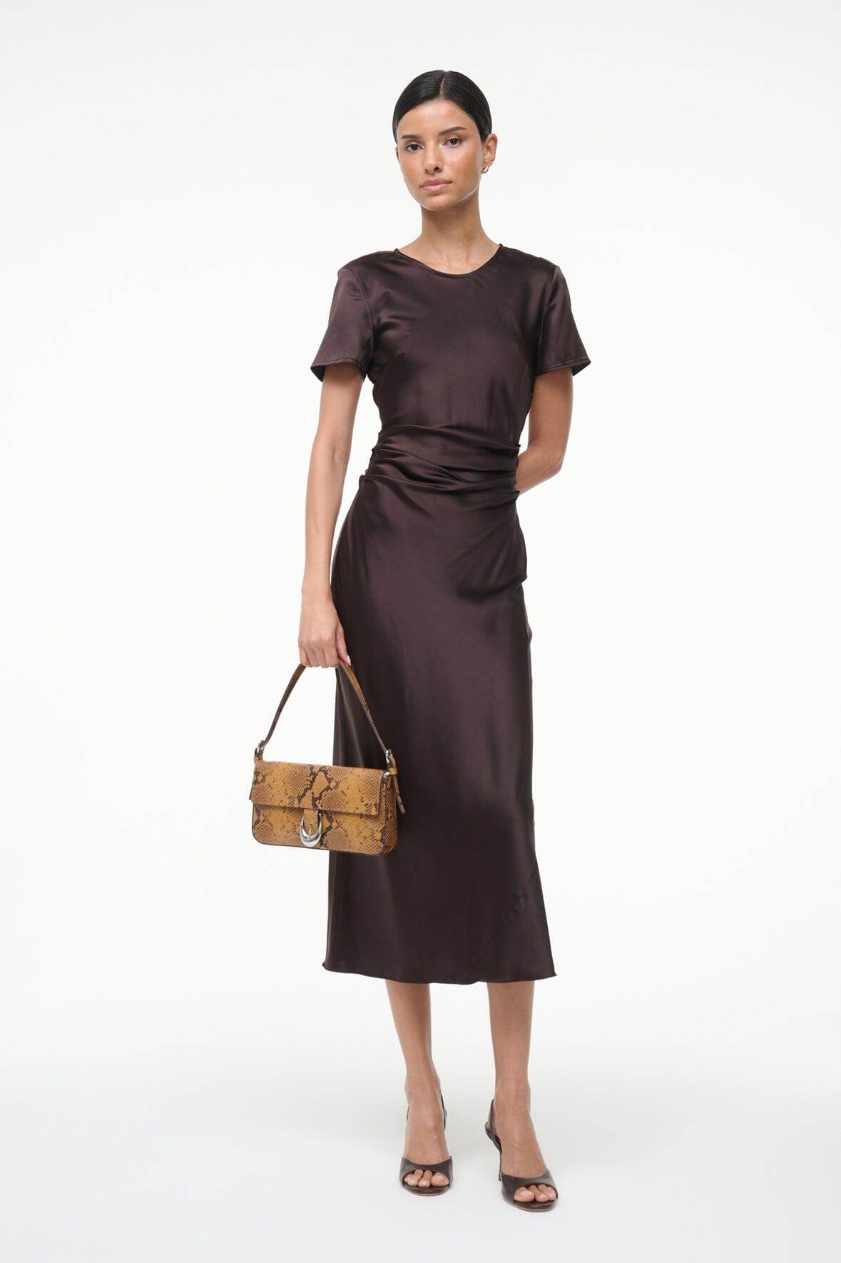 MARCEL SILK DRESS EARTH - STAUD near me