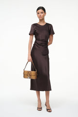 MARCEL SILK DRESS EARTH - STAUD near me
