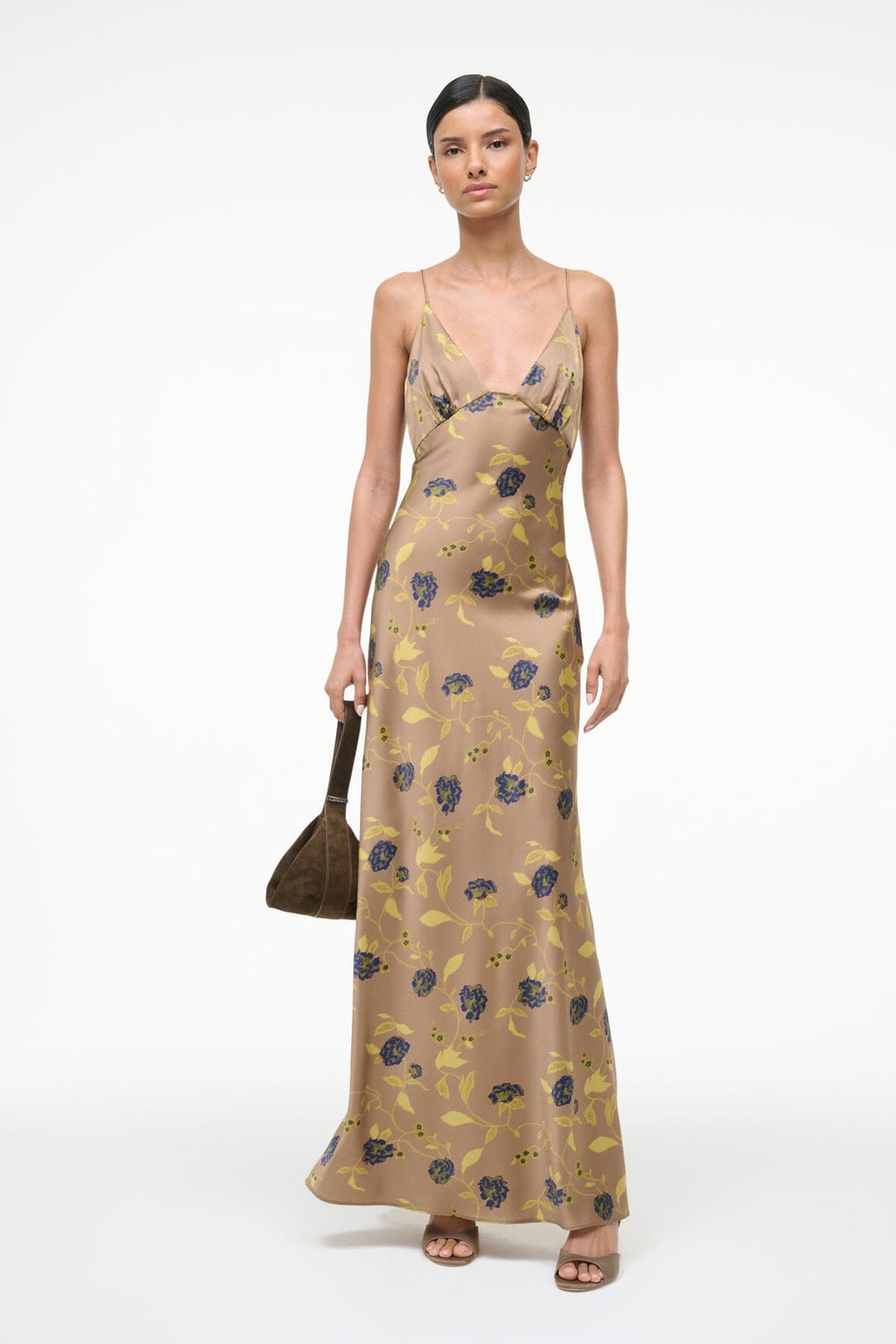 HANK SILK DRESS VINTAGE FLORAL - STAUD for sale
