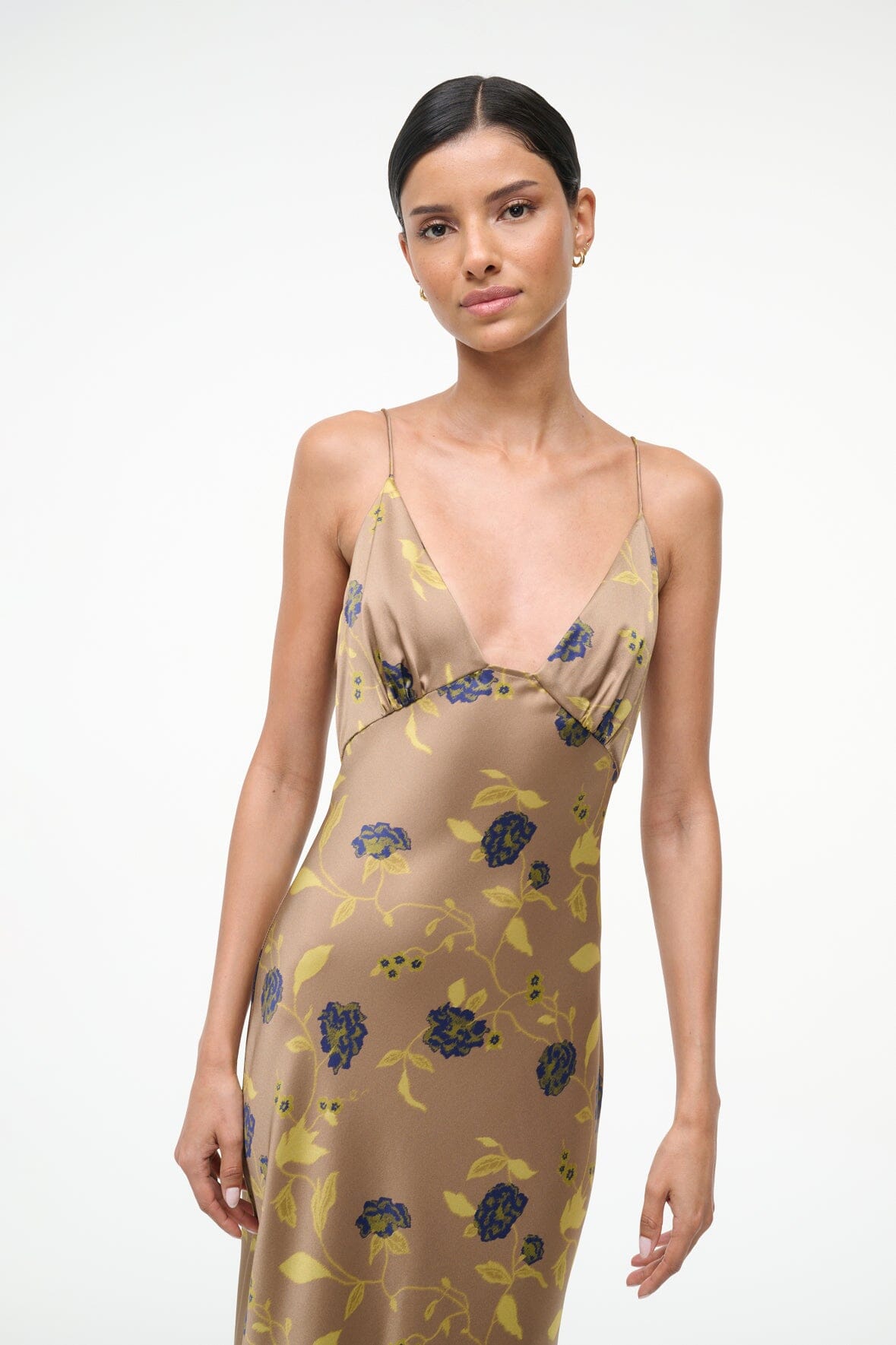 HANK SILK DRESS VINTAGE FLORAL - STAUD for sale