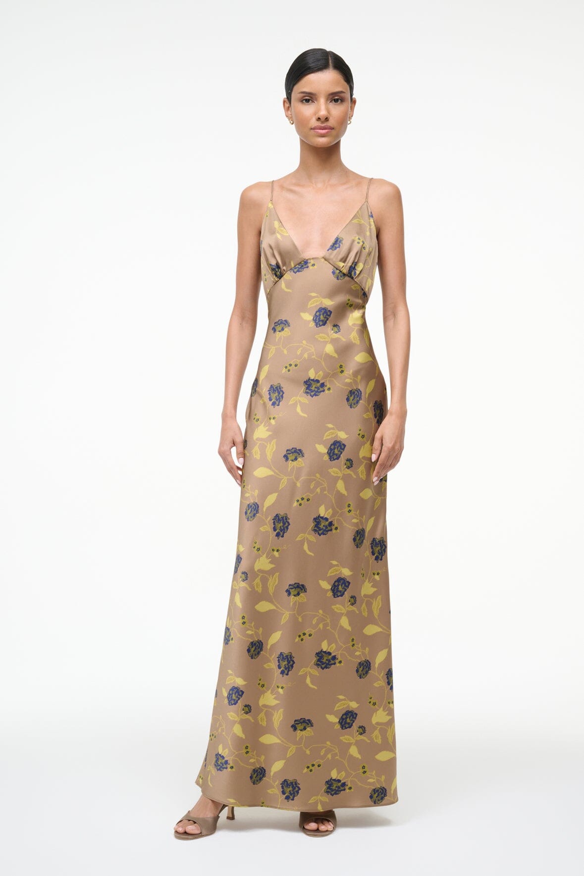 HANK SILK DRESS VINTAGE FLORAL - STAUD for sale