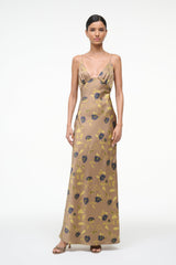 HANK SILK DRESS VINTAGE FLORAL - STAUD for sale