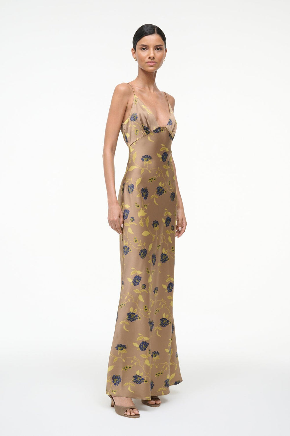 HANK SILK DRESS VINTAGE FLORAL - STAUD for sale