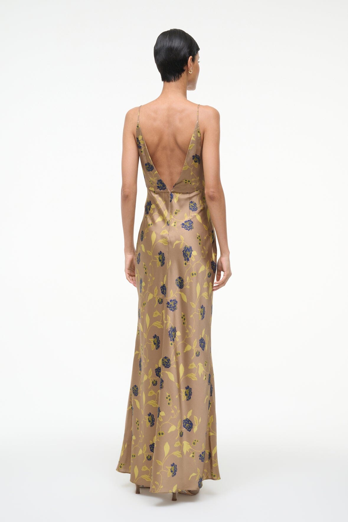 HANK SILK DRESS VINTAGE FLORAL - STAUD for sale