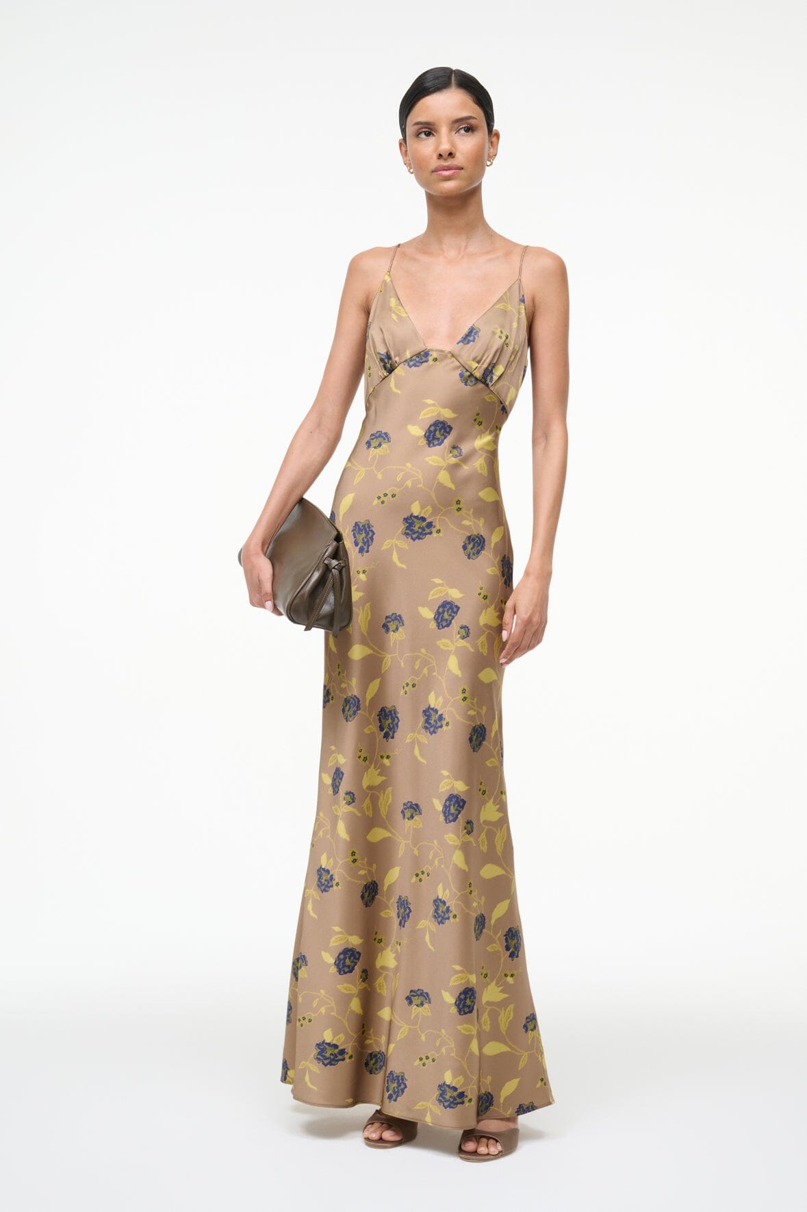 HANK SILK DRESS VINTAGE FLORAL - STAUD for sale